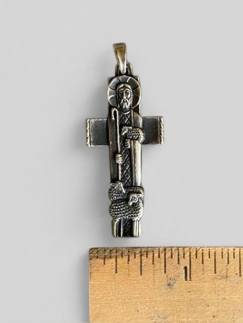 James Avery Sterling Silver Good Shepherd Cross Pendant Vintage J.A. STER - Picture 5 of 9
